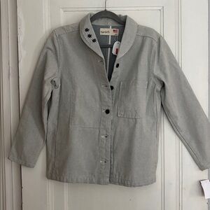 NEW! IMPERFECTS. Jean Jacket with Floral Start Collar | Small | Limited Edition